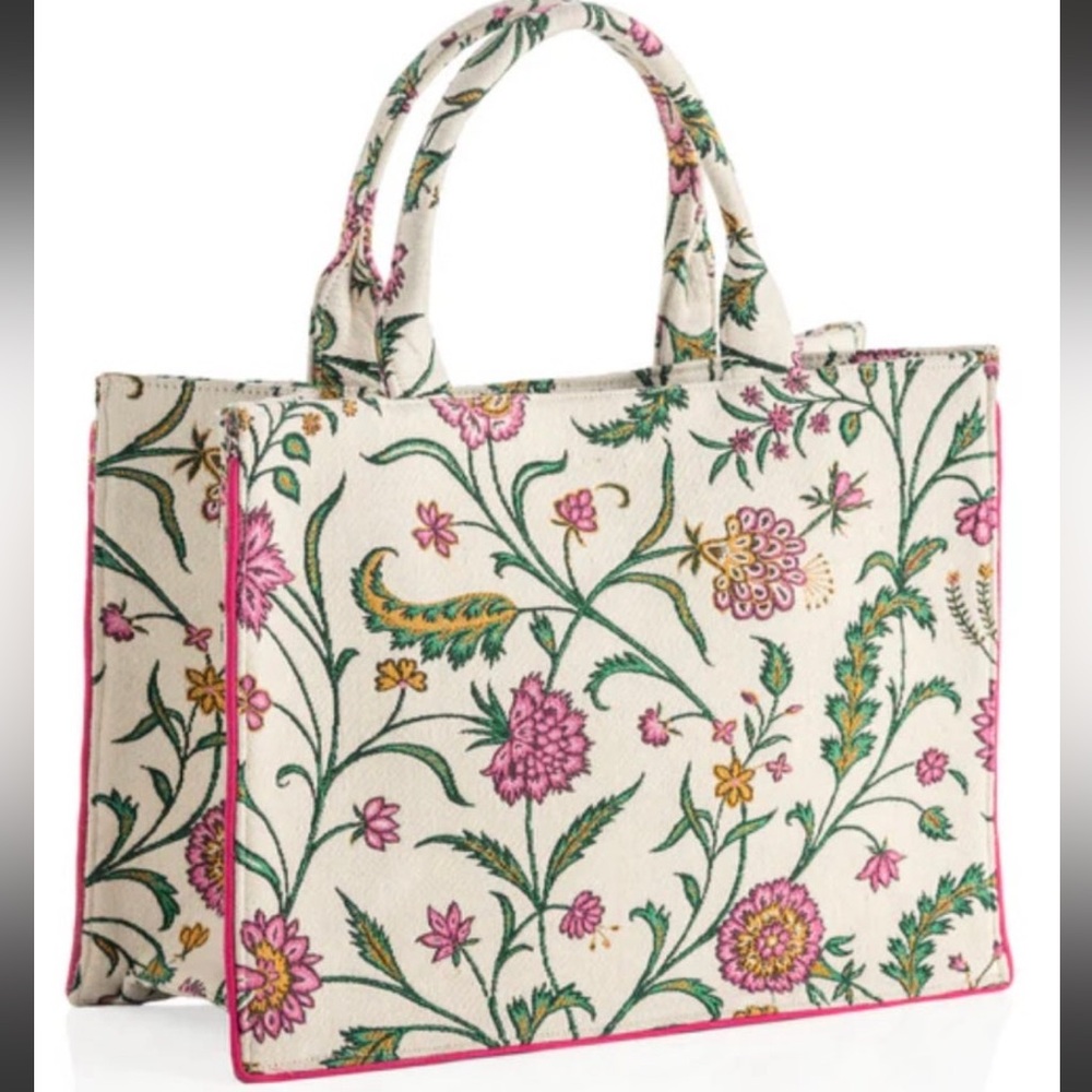 Shiraleah Bag Gorgeous Fran Jacquard Tote Ivory floral paisley - Brand New
